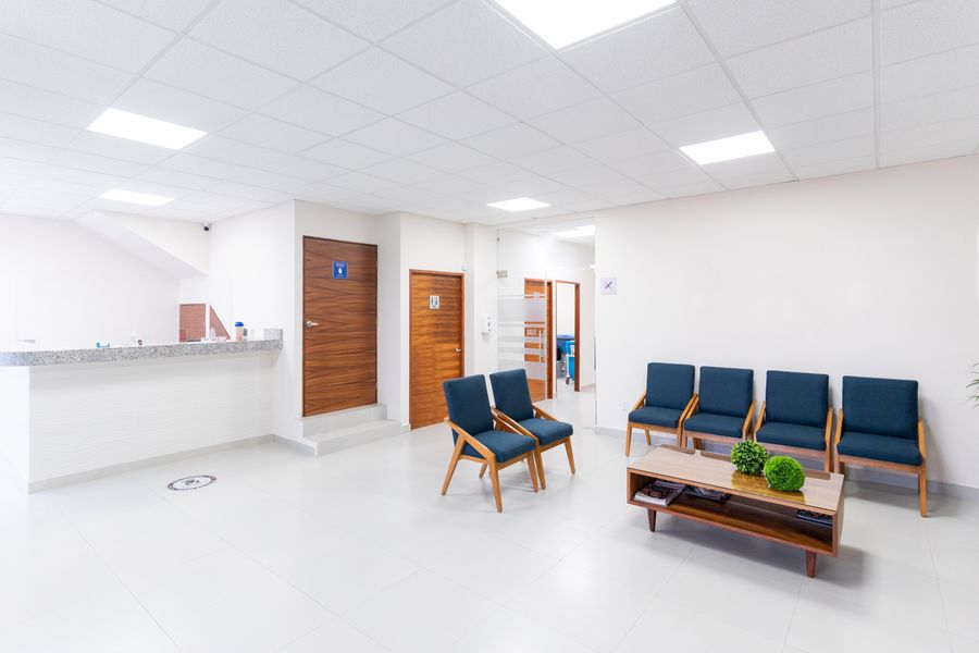 Bright, comfortable patient waiting room