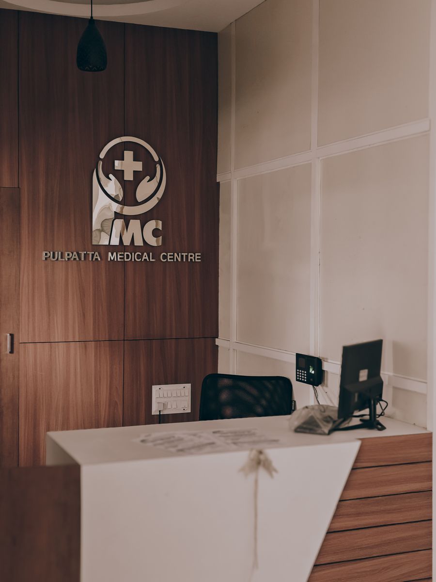 Warm, modern medical center reception area